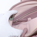 Christian Dior Canage Handtas Nylon Roze Zilver Auth 170948-25