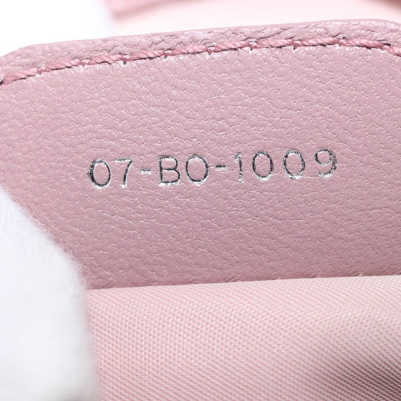 Christian Dior Canage Handtas Nylon Roze Zilver Auth 170948