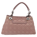 Christian Dior Canage Handtas Nylon Roze Zilver Auth 170948-2
