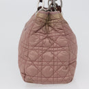 Christian Dior Canage Handtas Nylon Roze Zilver Auth 170948-4