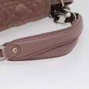 Christian Dior Canage Handtas Nylon Roze Zilver Auth 170948-7