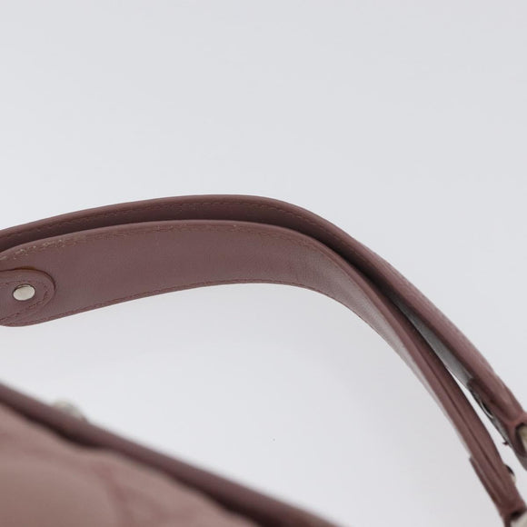Christian Dior Canage Handtas Nylon Roze Zilver Auth 170948