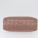 Christian Dior Canage Handtas Nylon Roze Zilver Auth 170948-5