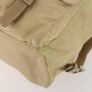 PRADA Rucksack Nylon Beige Silber Auth 170950-17