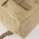 PRADA Rucksack Nylon Beige Silber Auth 170950-18