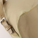 PRADA Rucksack Nylon Beige Silber Auth 170950-20