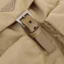 PRADA Rucksack Nylon Beige Silber Auth 170950-8