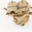 PRADA Rucksack Nylon Beige Silber Auth 170950-23
