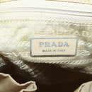 PRADA Rucksack Nylon Beige Silber Auth 170950-26
