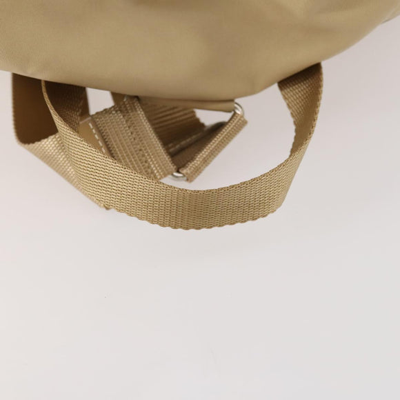 PRADA Rucksack Nylon Beige Silber Auth 170950