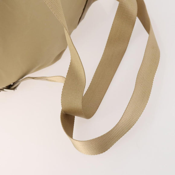 PRADA Rucksack Nylon Beige Silber Auth 170950