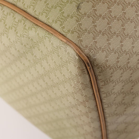 CELINE Macadam Canvas Boston Bag PVC Beige Gold Auth 170952