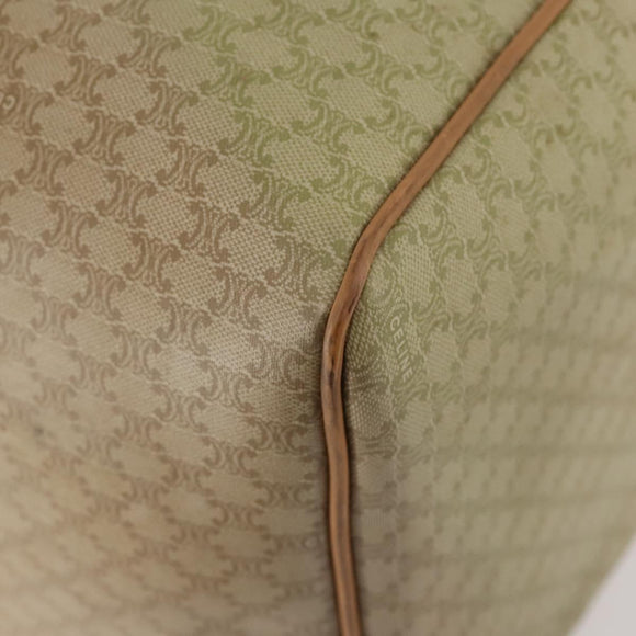 CELINE Macadam Canvas Boston Bag PVC Beige Gold Auth 170952