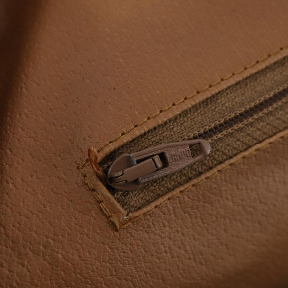 CELINE Macadam Canvas Boston Bag PVC Beige Gold Auth 170952