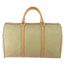 CELINE Macadam Canvas Boston Bag PVC Beige Gold Auth 170952-2
