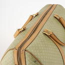 CELINE Macadam Canvas Boston Bag PVC Beige Gold Auth 170952-7
