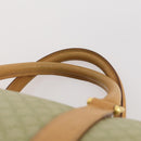 CELINE Macadam Canvas Boston Bag PVC Beige Gold Auth 170952-14