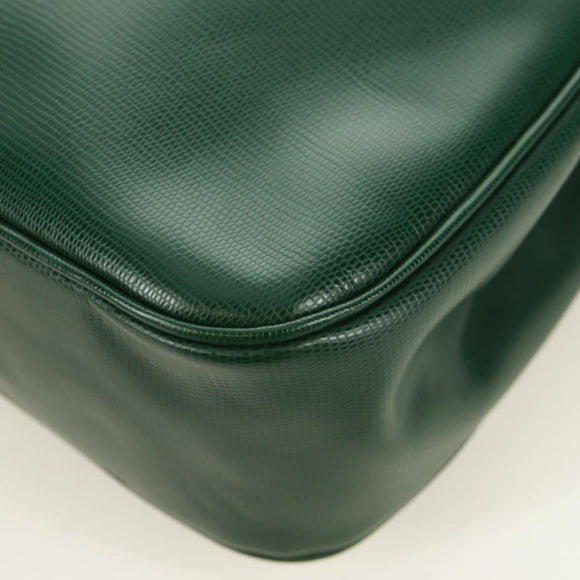 CELINE Circle Shoulder Bag Leather Green Gold Auth 170954A