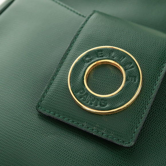 CELINE Circle Schoudertas Leer Groen Goud Auth 170954A