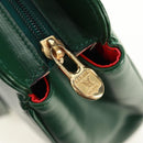 CELINE Circle Schoudertas Leer Groen Goud Auth 170954A-10