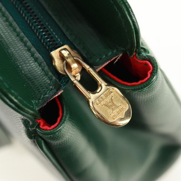 CELINE Circle Schoudertas Leer Groen Goud Auth 170954A