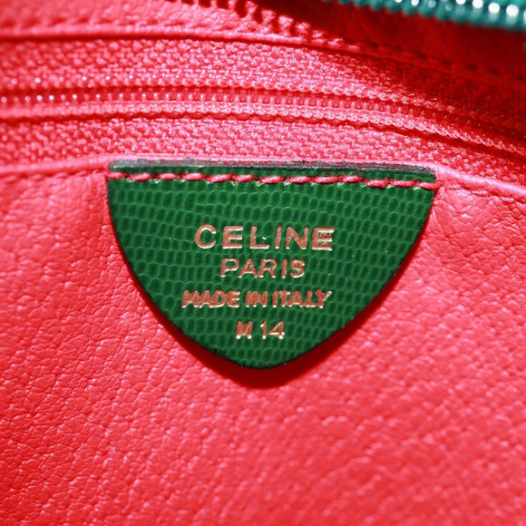 CELINE Circle Schoudertas Leer Groen Goud Auth 170954A