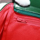 CELINE Circle Schoudertas Leer Groen Goud Auth 170954A-22