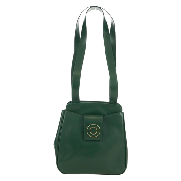 CELINE Circle Schoudertas Leer Groen Goud Auth 170954A