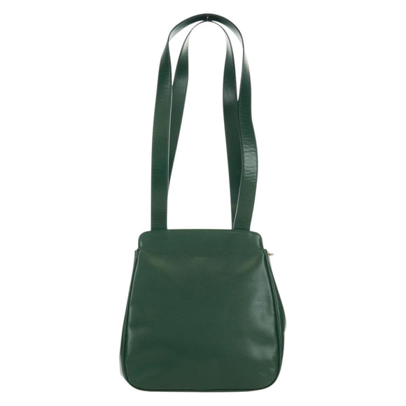 CELINE Circle Schoudertas Leer Groen Goud Auth 170954A