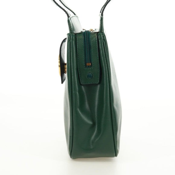 CELINE Circle Schoudertas Leer Groen Goud Auth 170954A