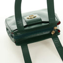 CELINE Circle Schoudertas Leer Groen Goud Auth 170954A-6