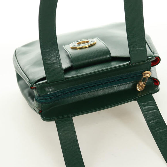 CELINE Circle Schoudertas Leer Groen Goud Auth 170954A
