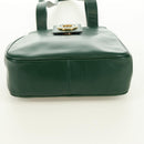 CELINE Circle Schoudertas Leer Groen Goud Auth 170954A-5