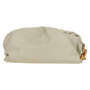 BOTTEGA VENETA Chain Shoulder Bag Leather White Gold Auth 170958V-13