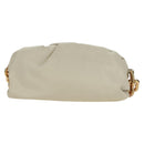 BOTTEGA VENETA Chain Shoulder Bag Leather White Gold Auth 170958V-2