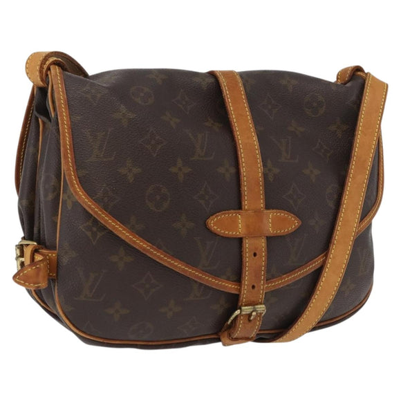 LOUIS VUITTON Monogram Saumur 30 Umhängetasche M42256 LV Auth 170962