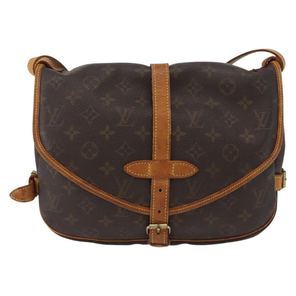 LOUIS VUITTON Monogram Saumur 30 Umhängetasche M42256 LV Auth 170962