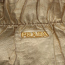 PRADA Hand Bag Leather Gold Auth 170966-18