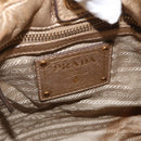 PRADA Hand Bag Leather Gold Auth 170966-19
