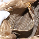 PRADA Hand Bag Leather Gold Auth 170966-23