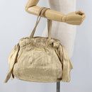 PRADA Hand Bag Leather Gold Auth 170966-24