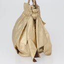 PRADA Hand Bag Leather Gold Auth 170966-3