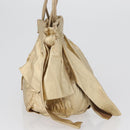 PRADA Hand Bag Leather Gold Auth 170966-4