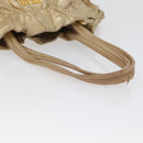 PRADA Hand Bag Leather Gold Auth 170966-7