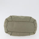 PRADA Shoulder Bag Nylon Leather Gold Light green Auth 170967-6