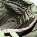 PRADA Tote Bag Nylon Khaki Silver Auth 170968-17