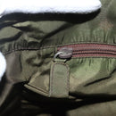 PRADA Tote Bag Nylon Khaki Silver Auth 170968-19