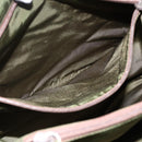 PRADA Tote Bag Nylon Khaki Silver Auth 170968-20