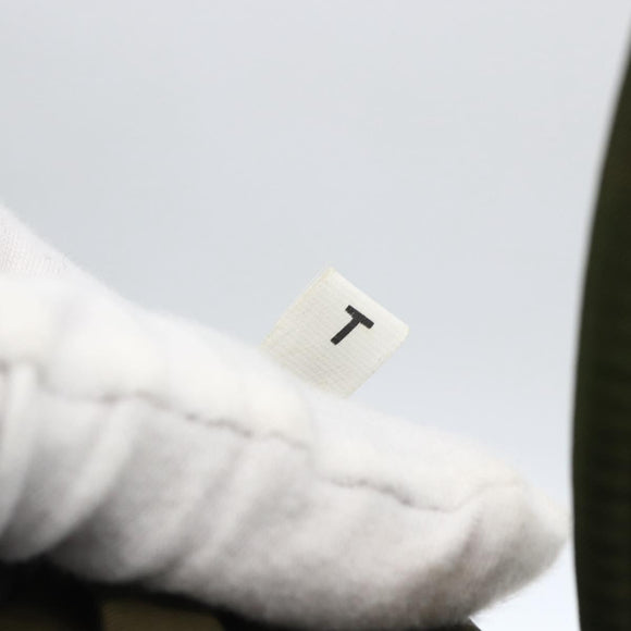 PRADA Tote Bag Nylon Khaki Silver Auth 170968