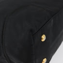 PRADA Hand Bag Nylon Black Gold Auth 170969-14